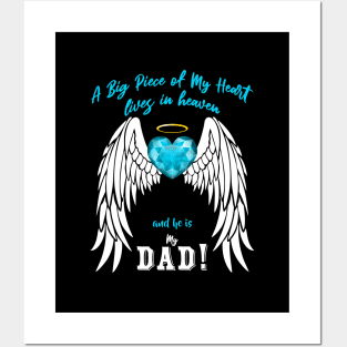 Dad Angel Wings | A Big Piece of My Heart Posters and Art